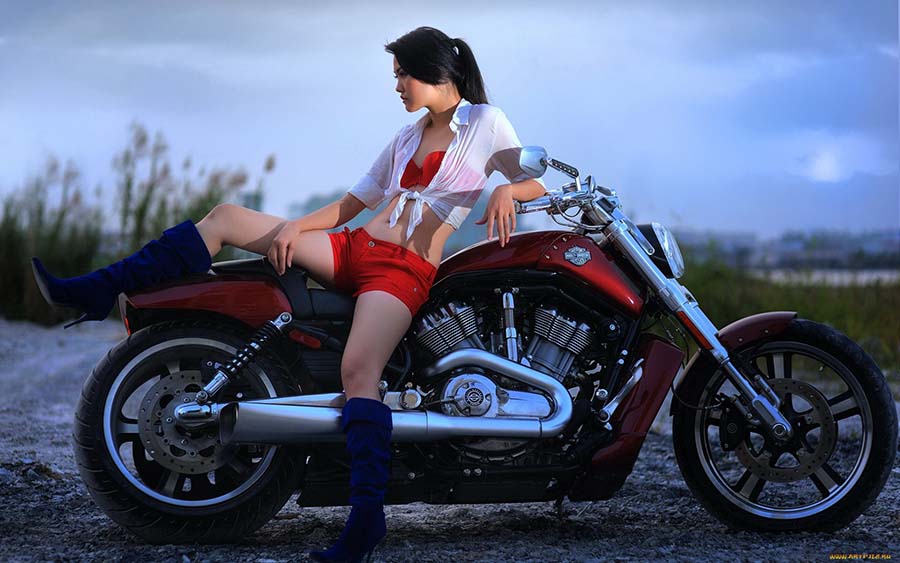 Beautiful girls and motorcycles in Depok