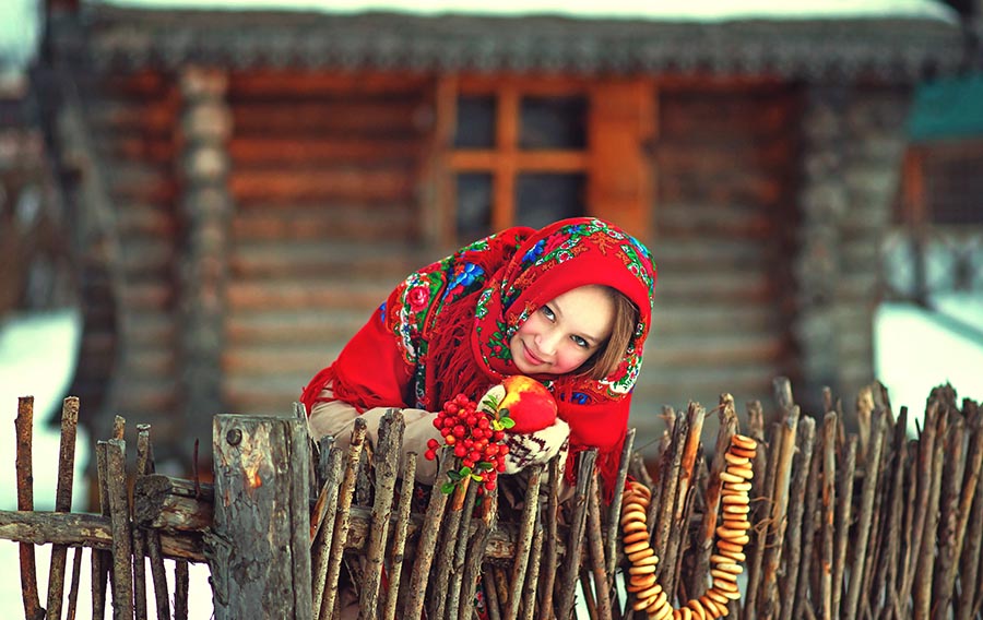 Sexy girl Women in Slavic costumes in Depok