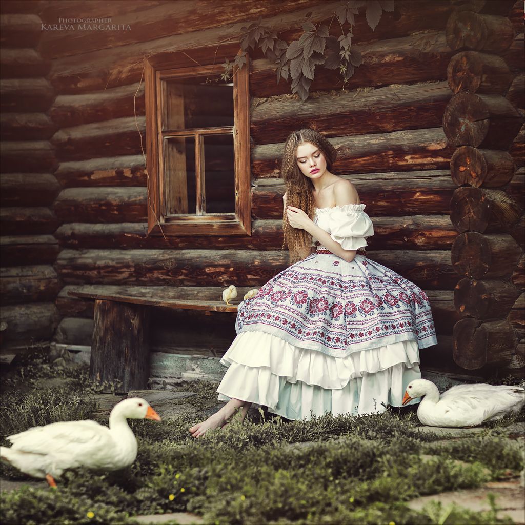 Women in Slavic costumes in Depok