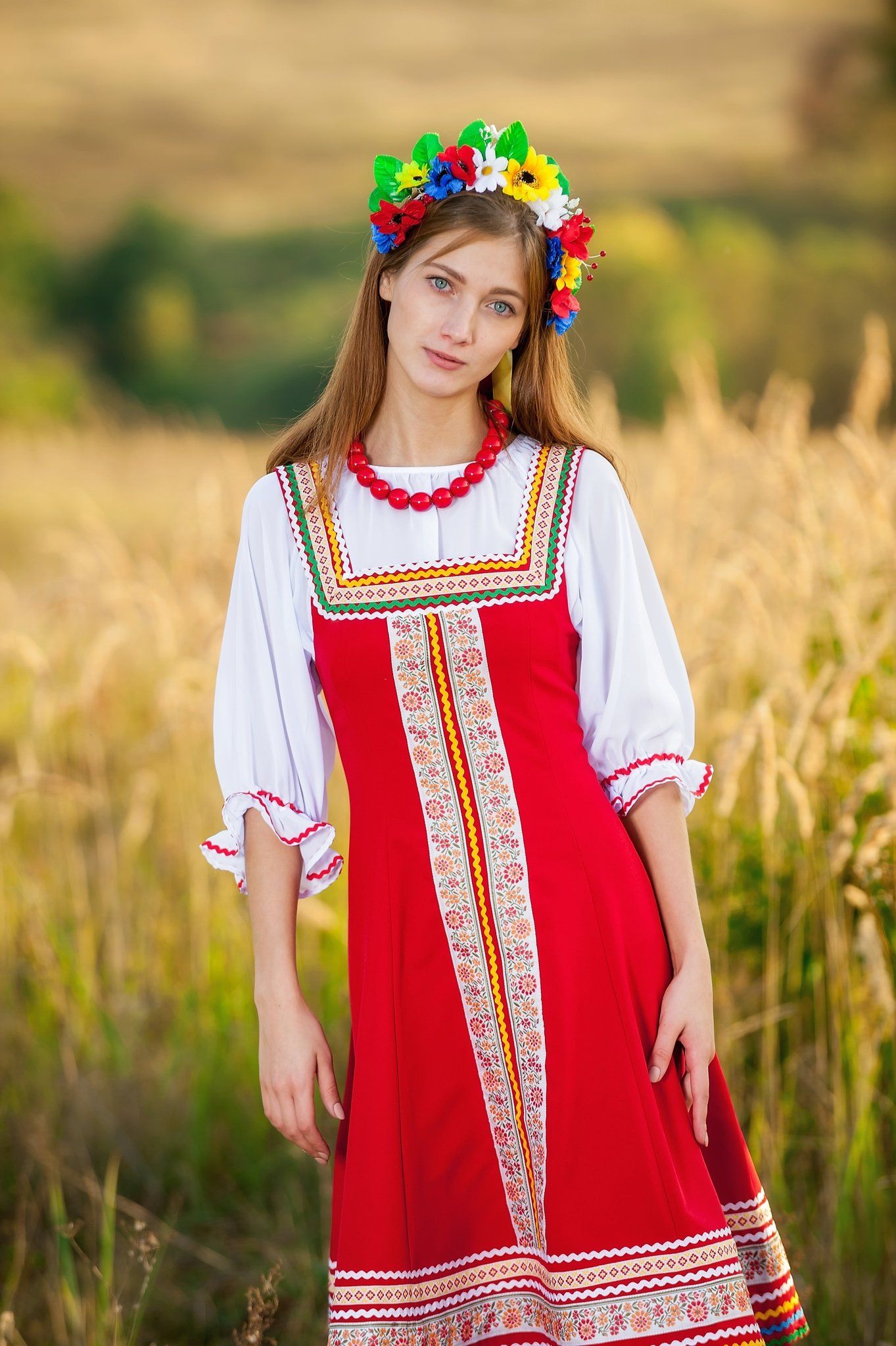 Women in Slavic costumes in Depok