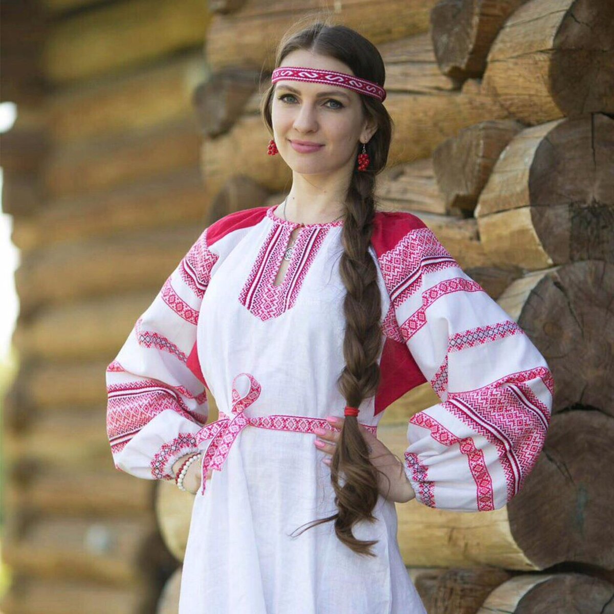 Girls in Slavic costumes in Depok