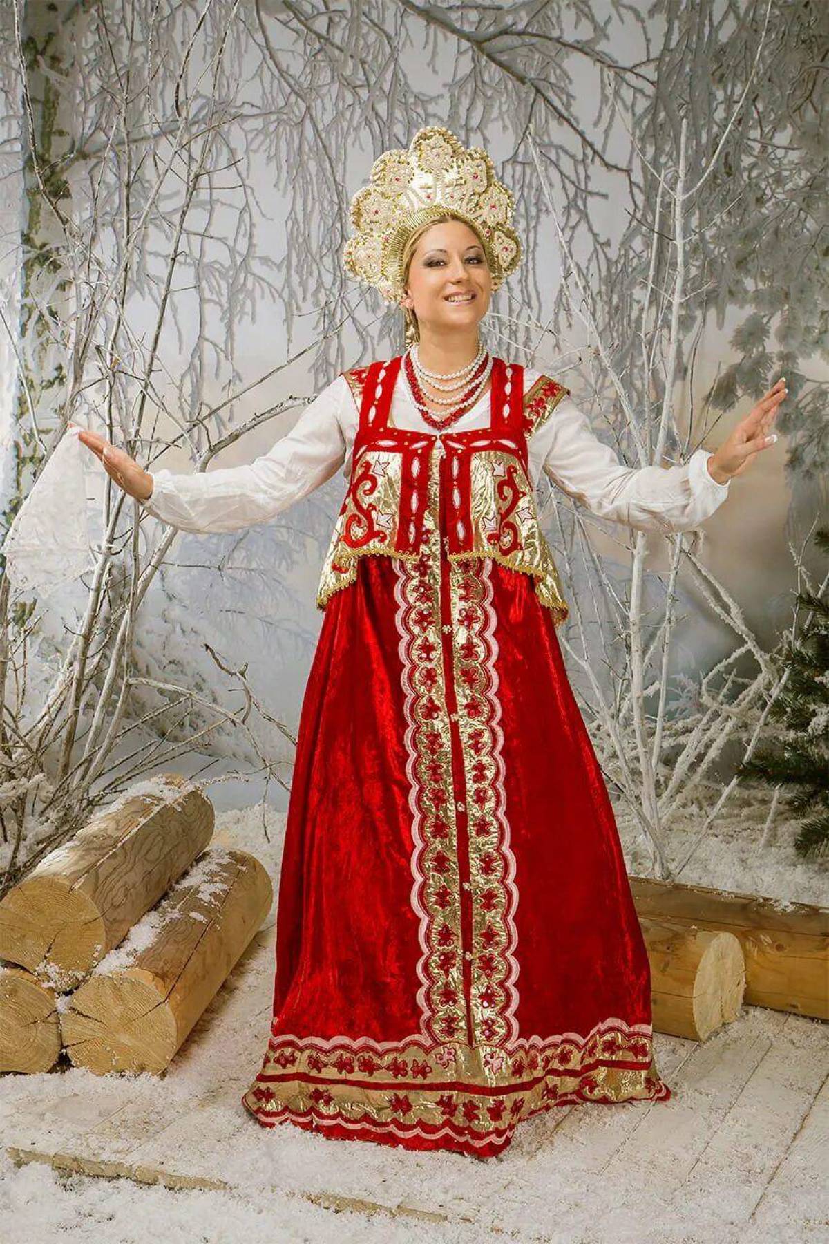 Girls in Slavic costumes in Depok