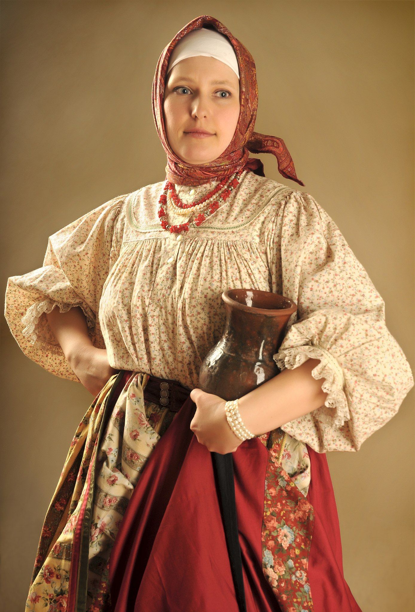 Girls in Slavic costumes in Depok